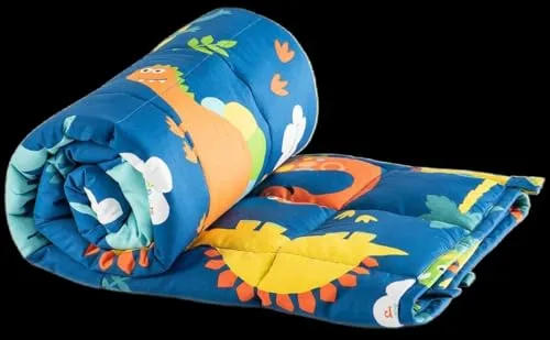 HOMECRUST 200 GSM Kids Single Bed Comforter/Dohar/Duvet/AC Blanket for Boys and Girls - 60 x 90 Inch|Cartoon Print,Supersoft and Skin Friendly Suitable for Mild Winter -Cotton Blend || Color-Blue