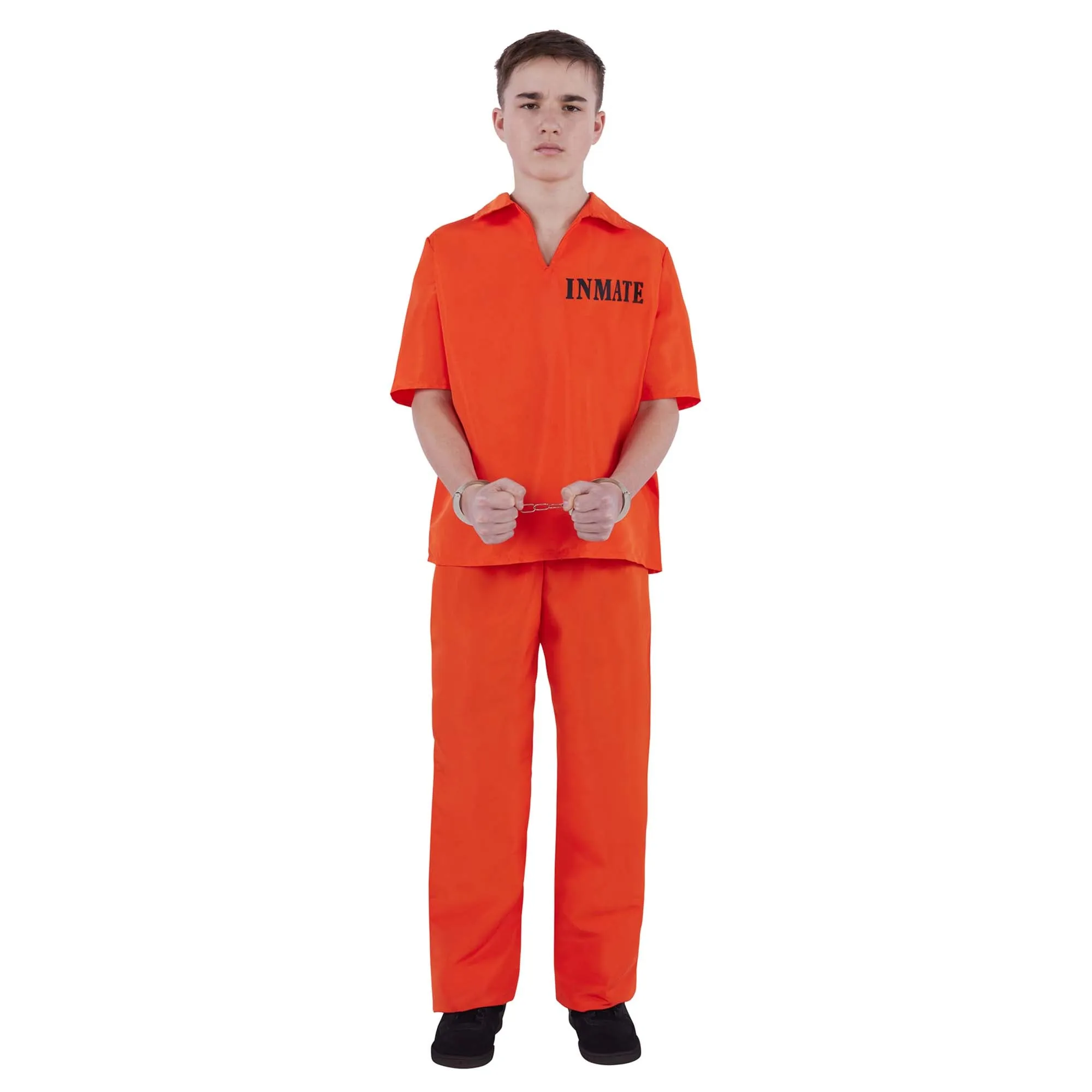 Inmate Costume for Kids, Orange Top and Pants