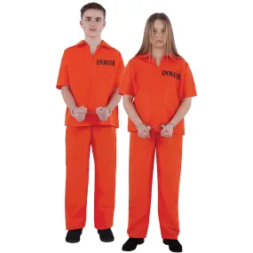 Inmate Costume for Kids, Orange Top and Pants