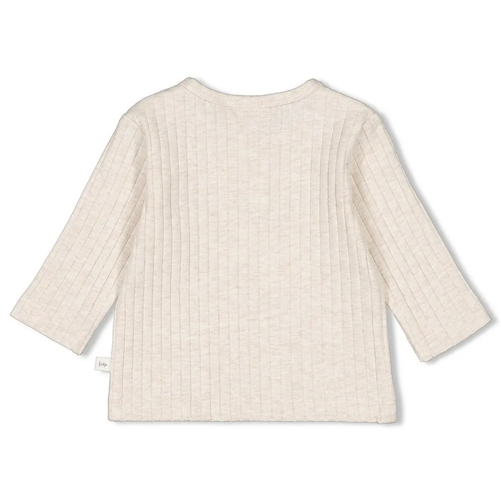INTO THE FOREST - "Leaf" Embroidered Ribbed Knit Top