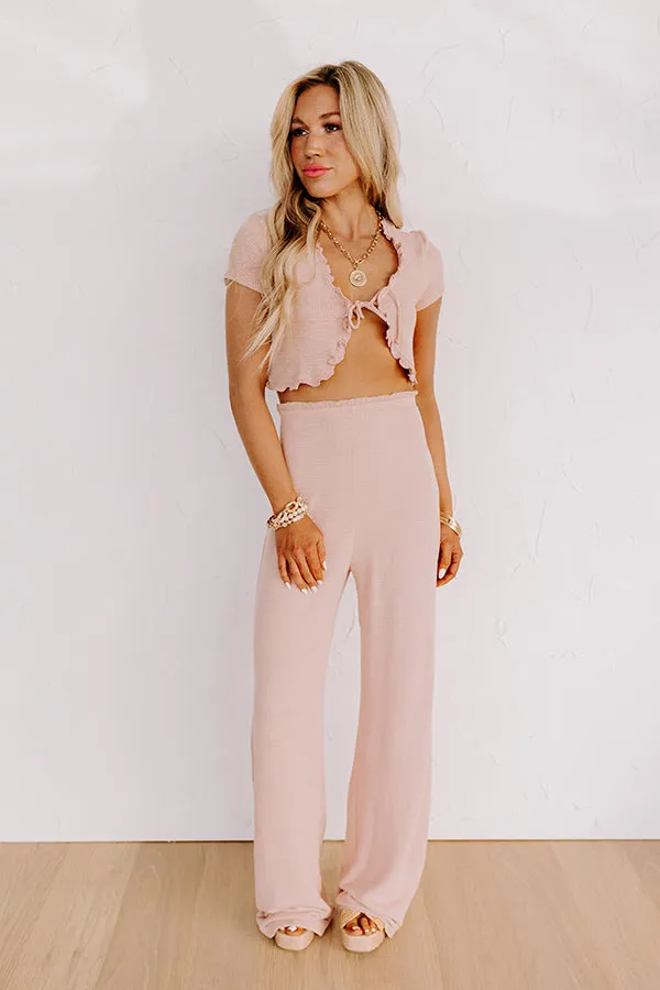 Isla High Waist Pants in Blush