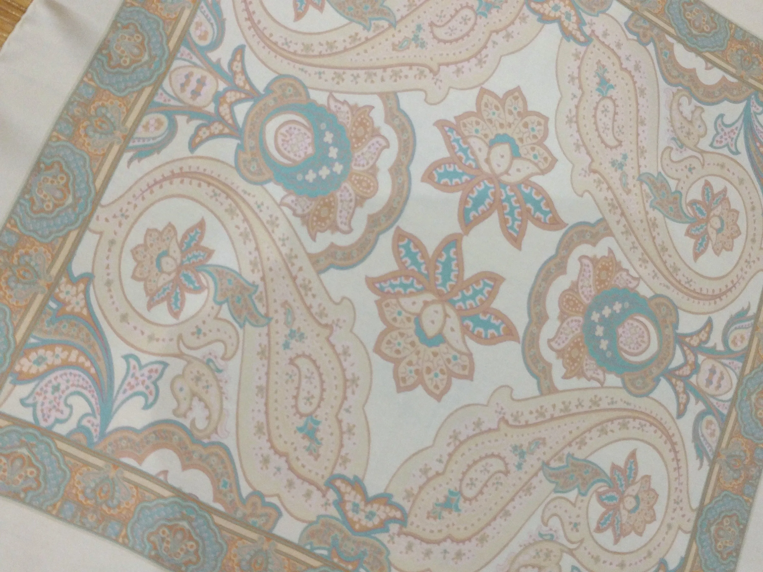 Italian silk scarf - small size Como silk scarf  - Made in Italy - Cream silk scarf
