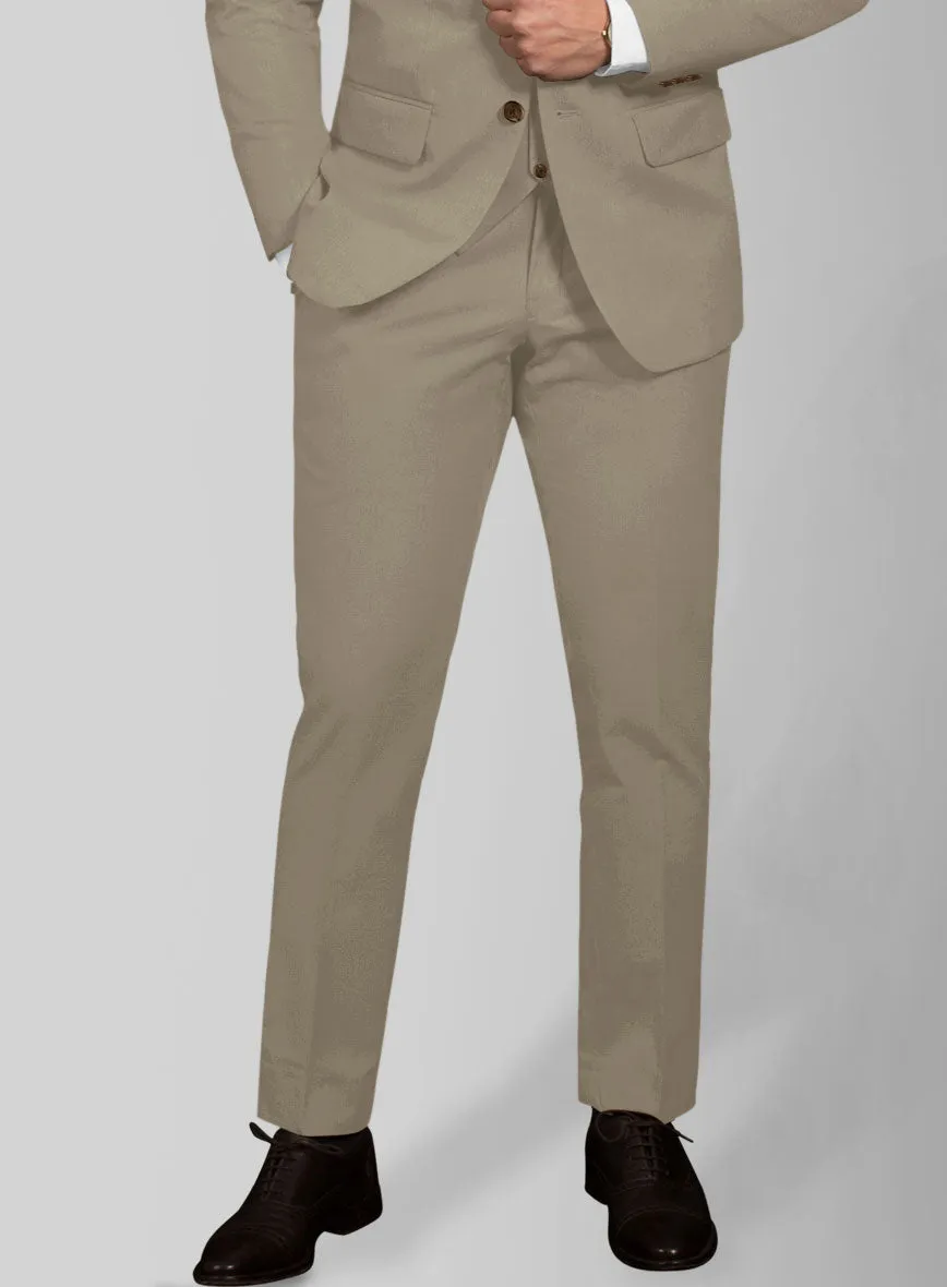 Italian Stone Khaki Cotton Stretch Pants