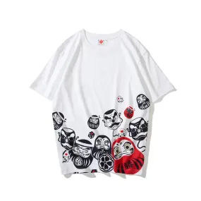 Japanese Mascot Damo White T-Shirt