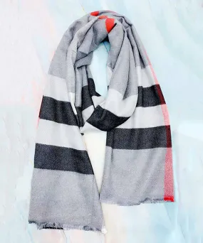 JC023212 Plaid Fringe Blanket Scarf