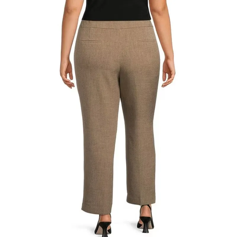 KASPER Women's Dress Pants 24W PLUS Cypress Slim Fit High Waist Flat Front NWT