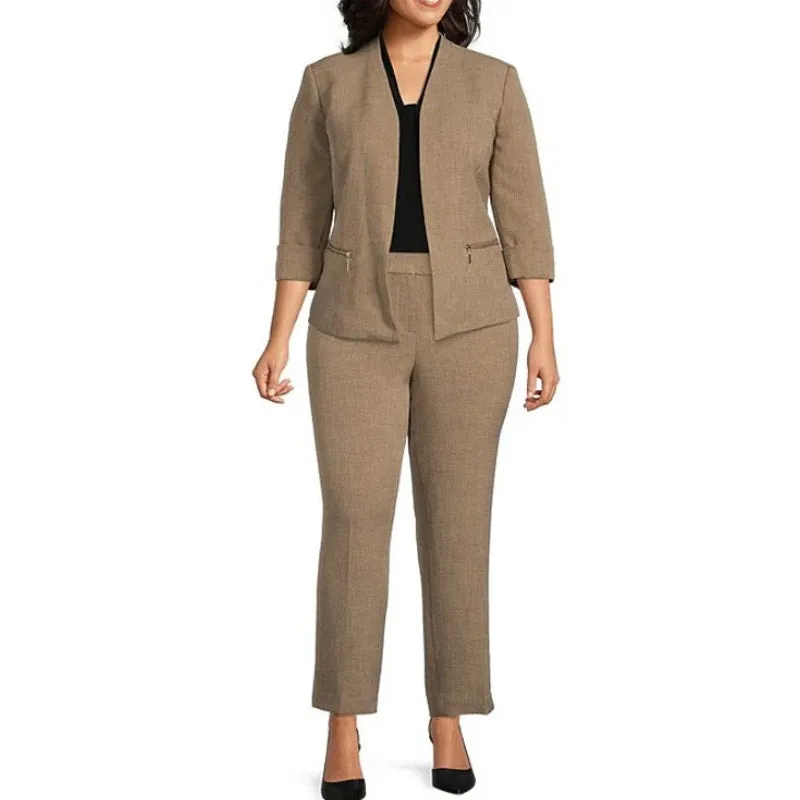 KASPER Women's Dress Pants 24W PLUS Cypress Slim Fit High Waist Flat Front NWT