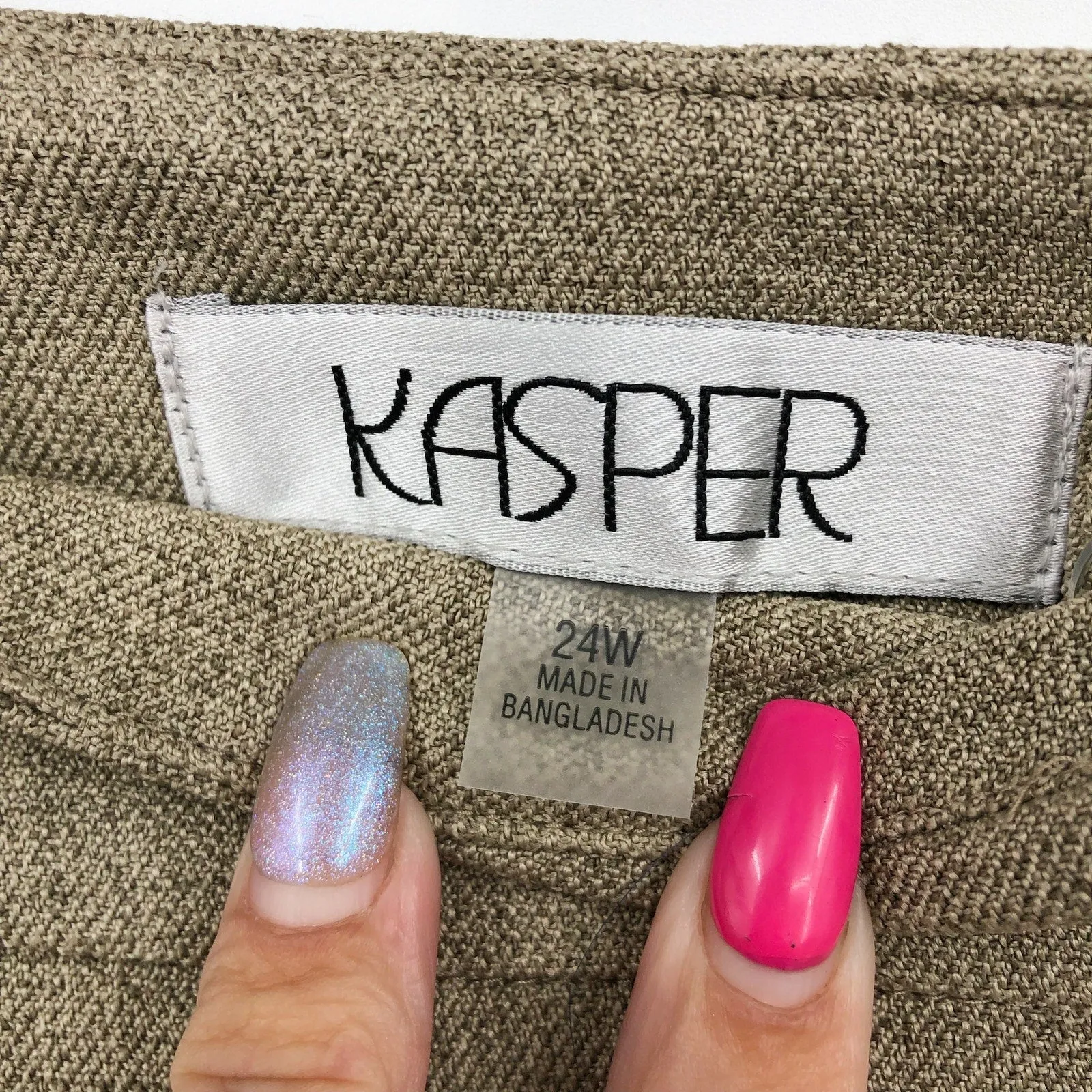 KASPER Women's Dress Pants 24W PLUS Cypress Slim Fit High Waist Flat Front NWT