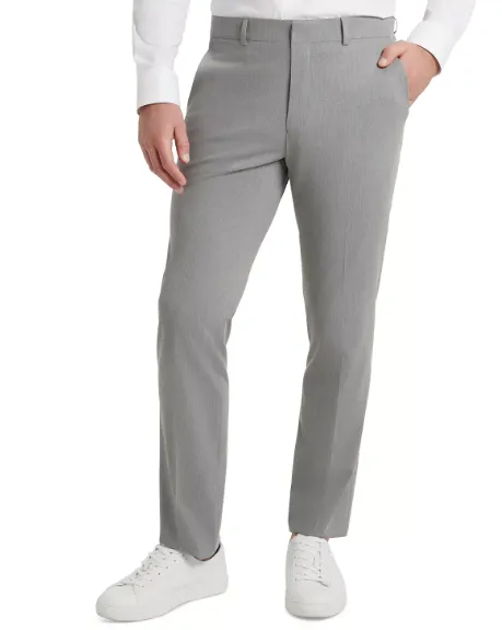 Kenneth Cole Reaction Mens Slim fit Dress Pants 36 / 30 Light Grey