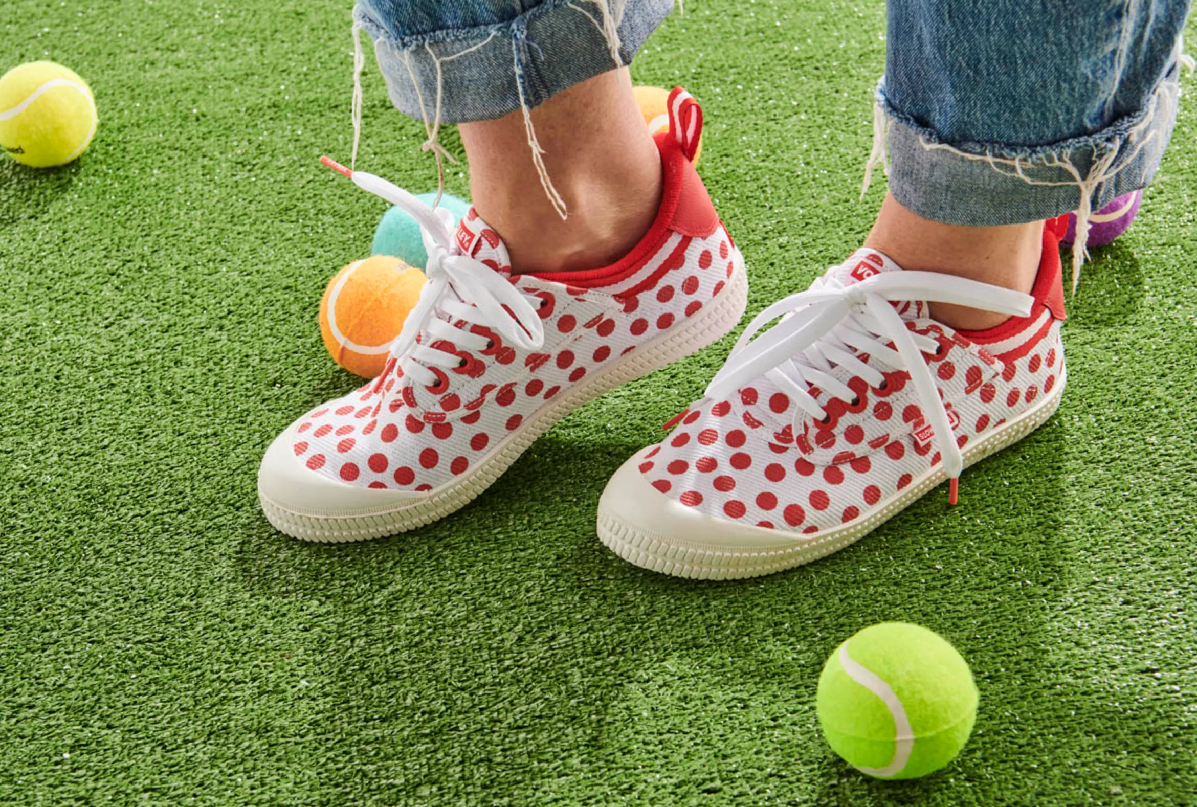 Kip & Co X Volley Red Polka Dot Heritage Low Sneaker **FINAL SALE**