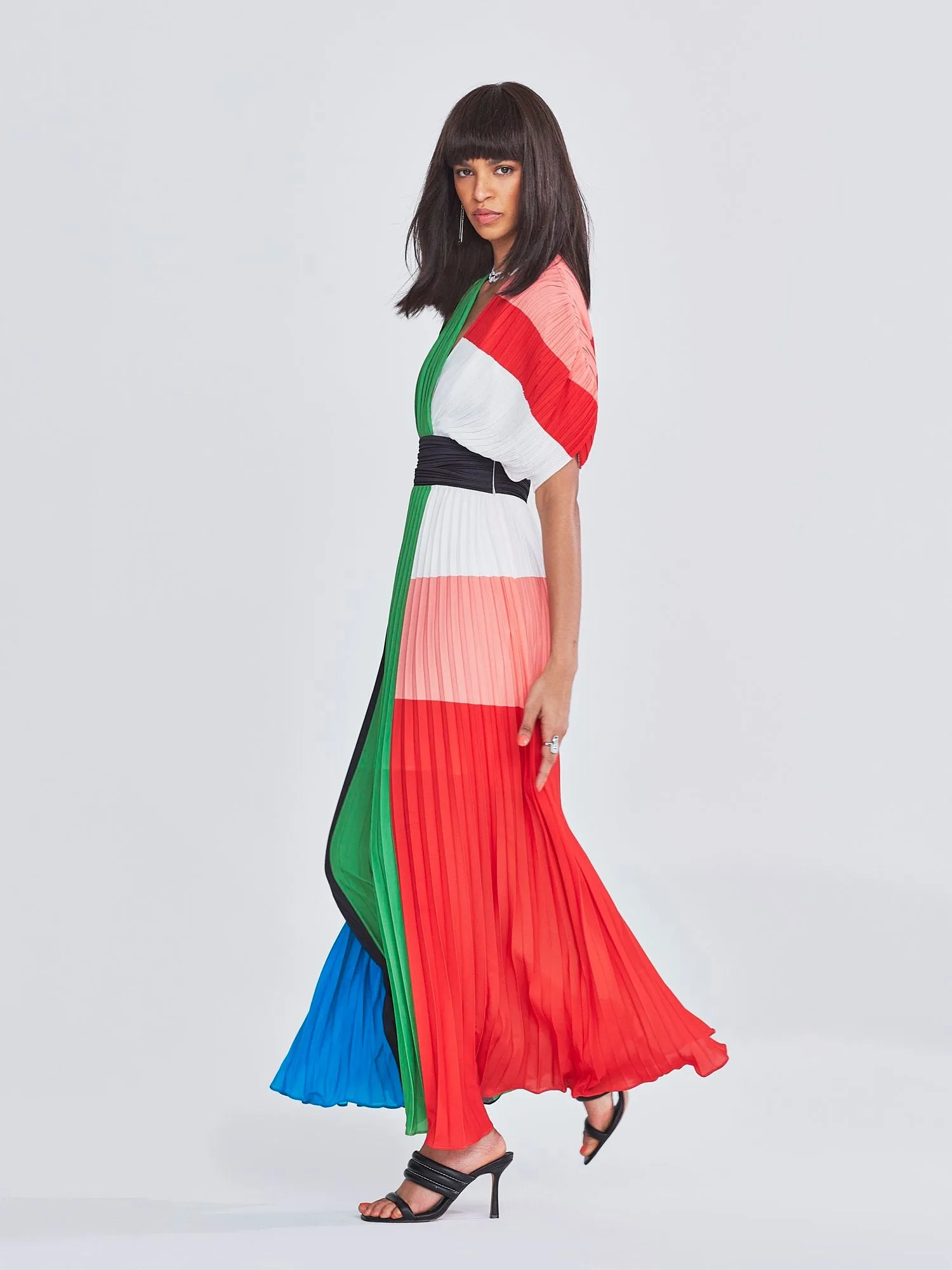 Kyrie Colorblock Pleated Maxi Dress