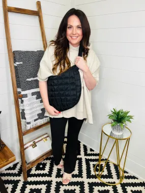 Large Quilted Shoulder Bag : 3 Colors