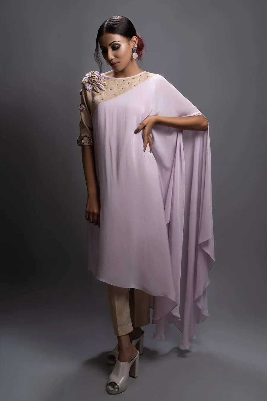 Lavender Drape Tunic & Pants Co-Ord Set