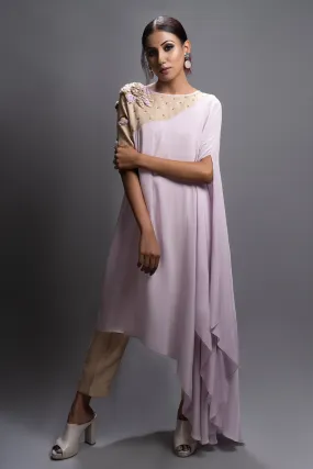 Lavender Drape Tunic & Pants Co-Ord Set