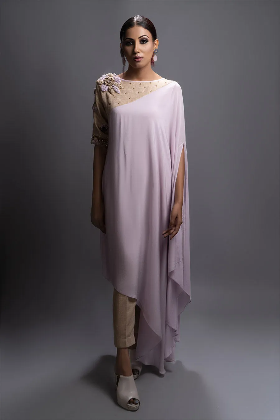 Lavender Drape Tunic & Pants Co-Ord Set