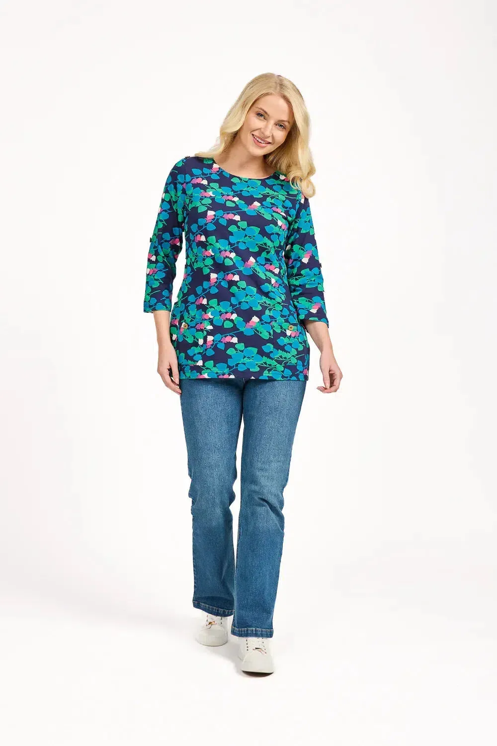 Leaf Print Tunic - Green