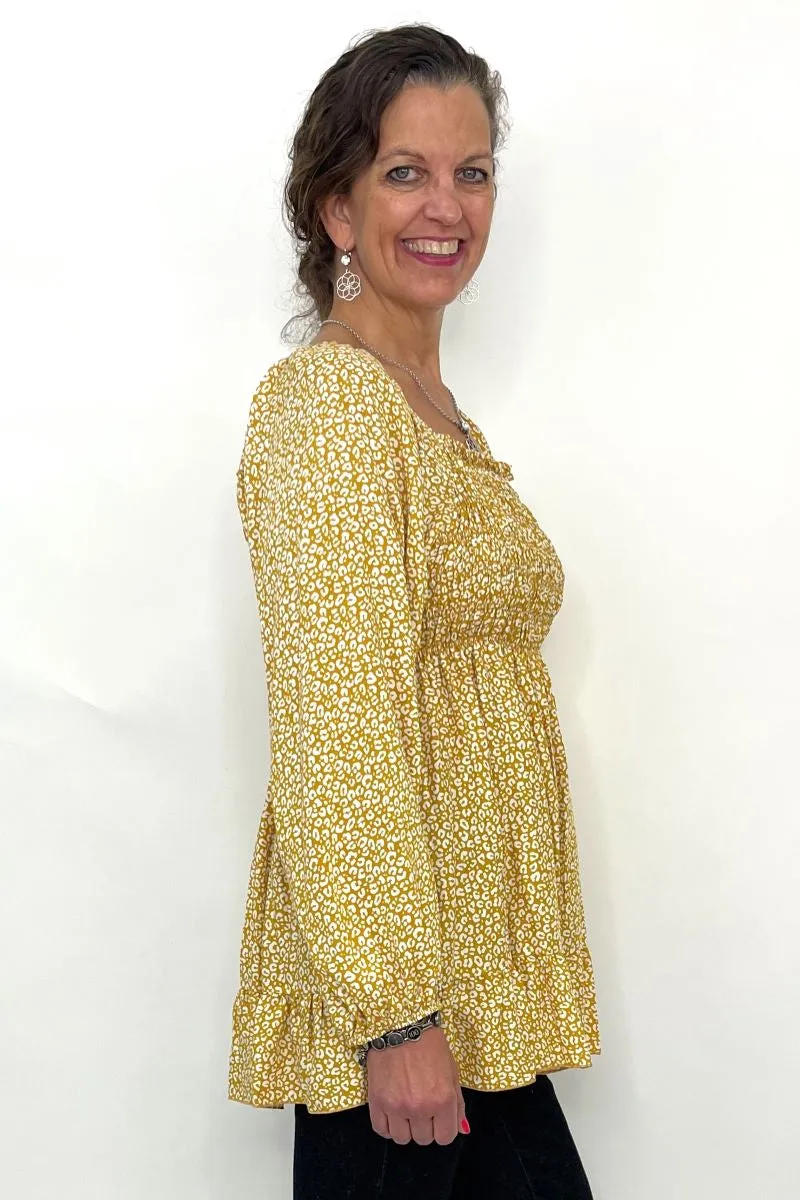 LMT2811MSTRD Mustard Tunic Blouse