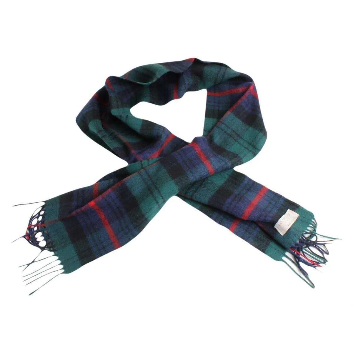 Locharron of Scotland Armstrong Modern Lambwool Scarf - Dark Green/Navy/Red