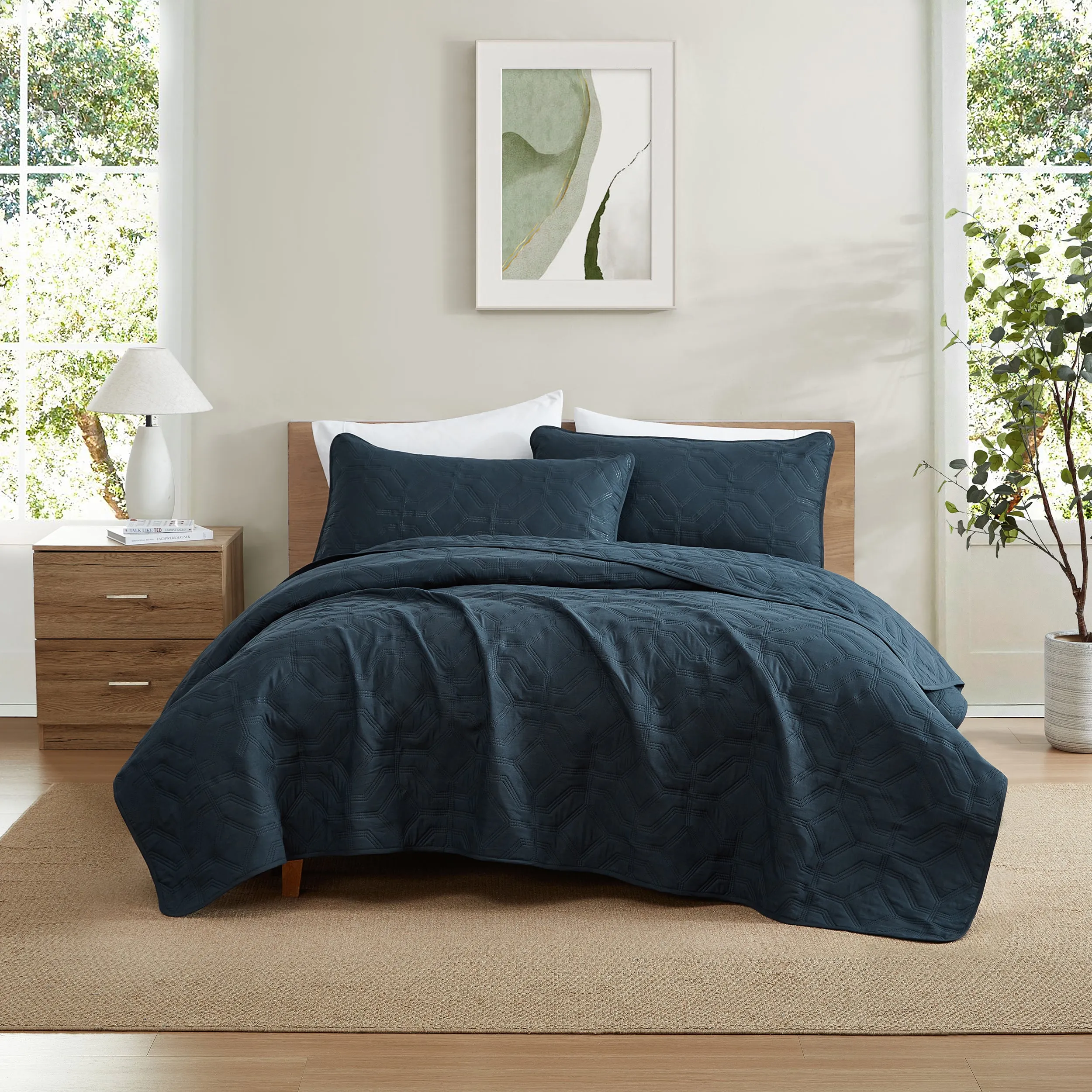 Logan - 3 Piece Size Quilt Set, Lightweight Bedspread Coverlet Set