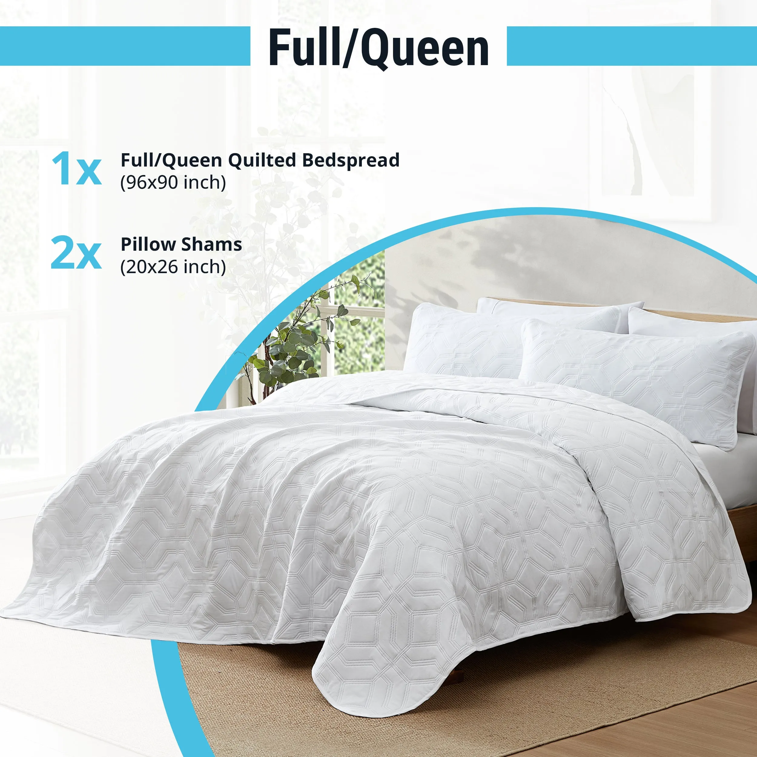 Logan - 3 Piece Size Quilt Set, Lightweight Bedspread Coverlet Set