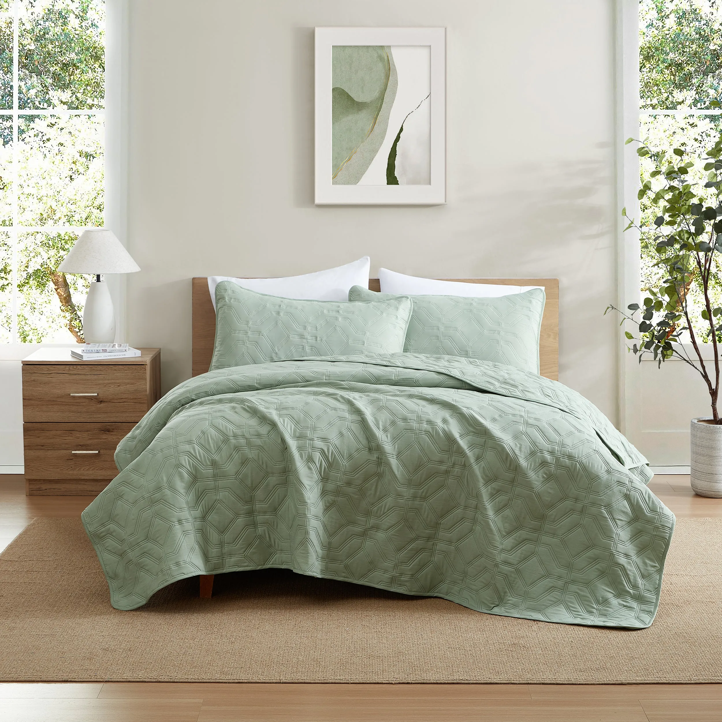 Logan - 3 Piece Size Quilt Set, Lightweight Bedspread Coverlet Set
