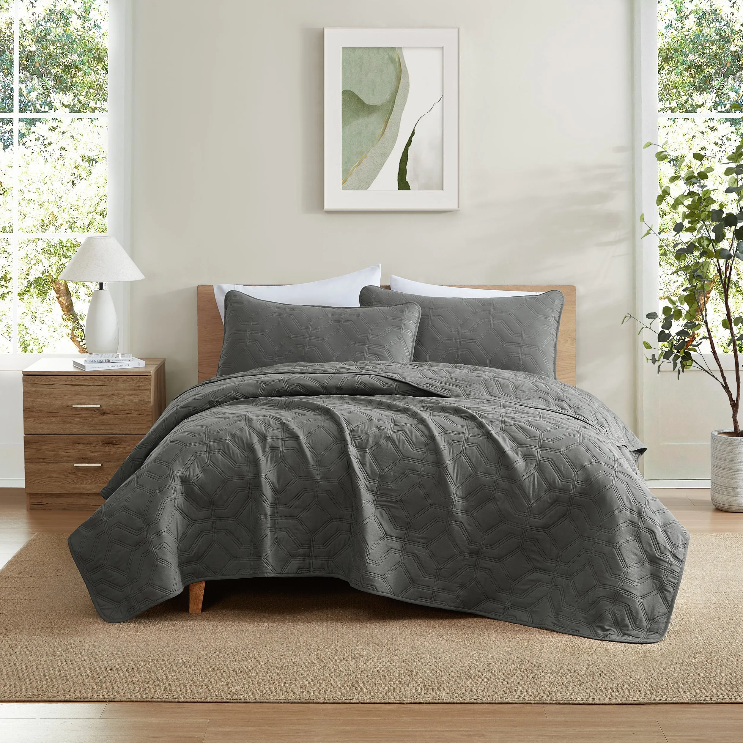 Logan - 3 Piece Size Quilt Set, Lightweight Bedspread Coverlet Set