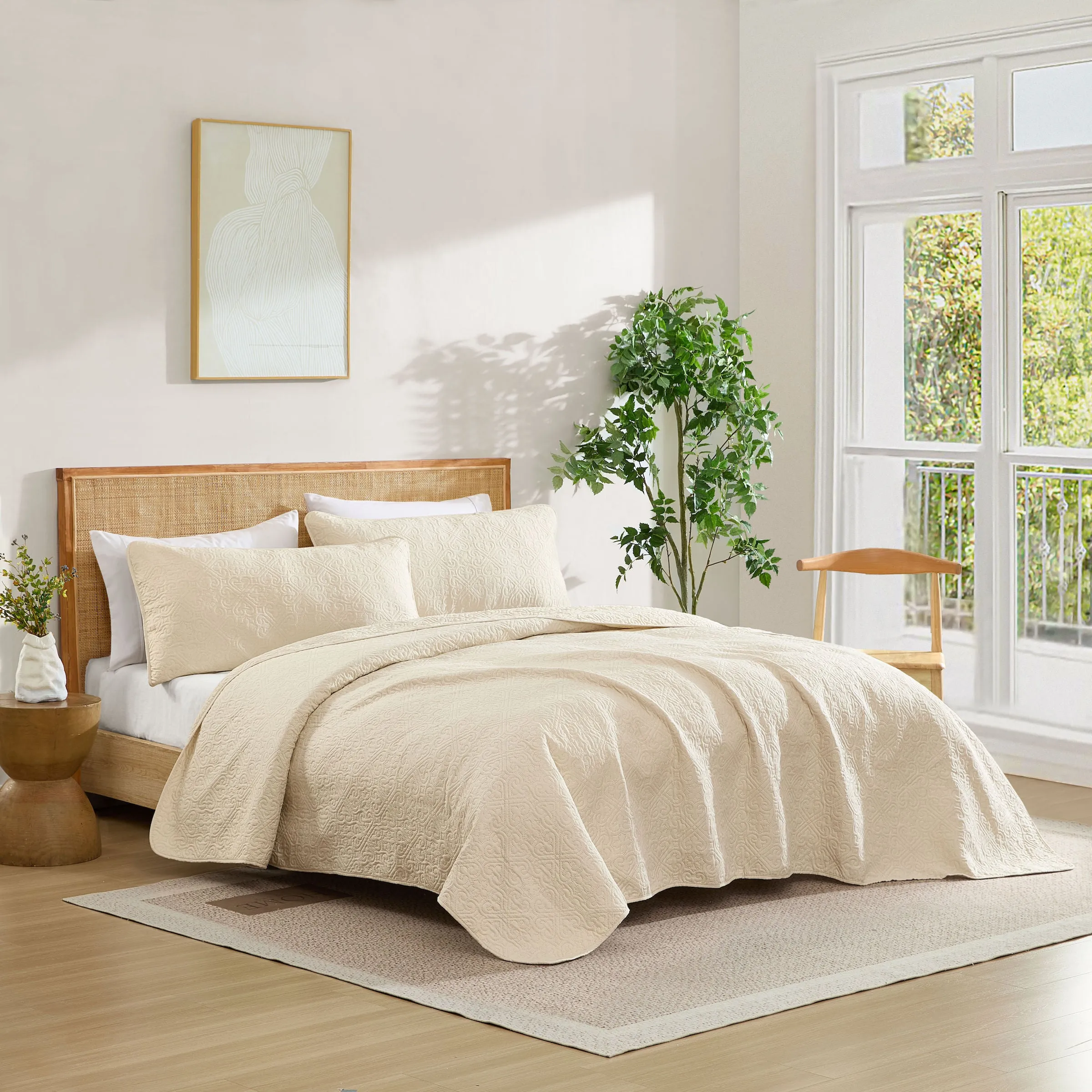 Lorenzo - 3 Piece Quilt Set, Lightweight Bedspread Coverlet Set
