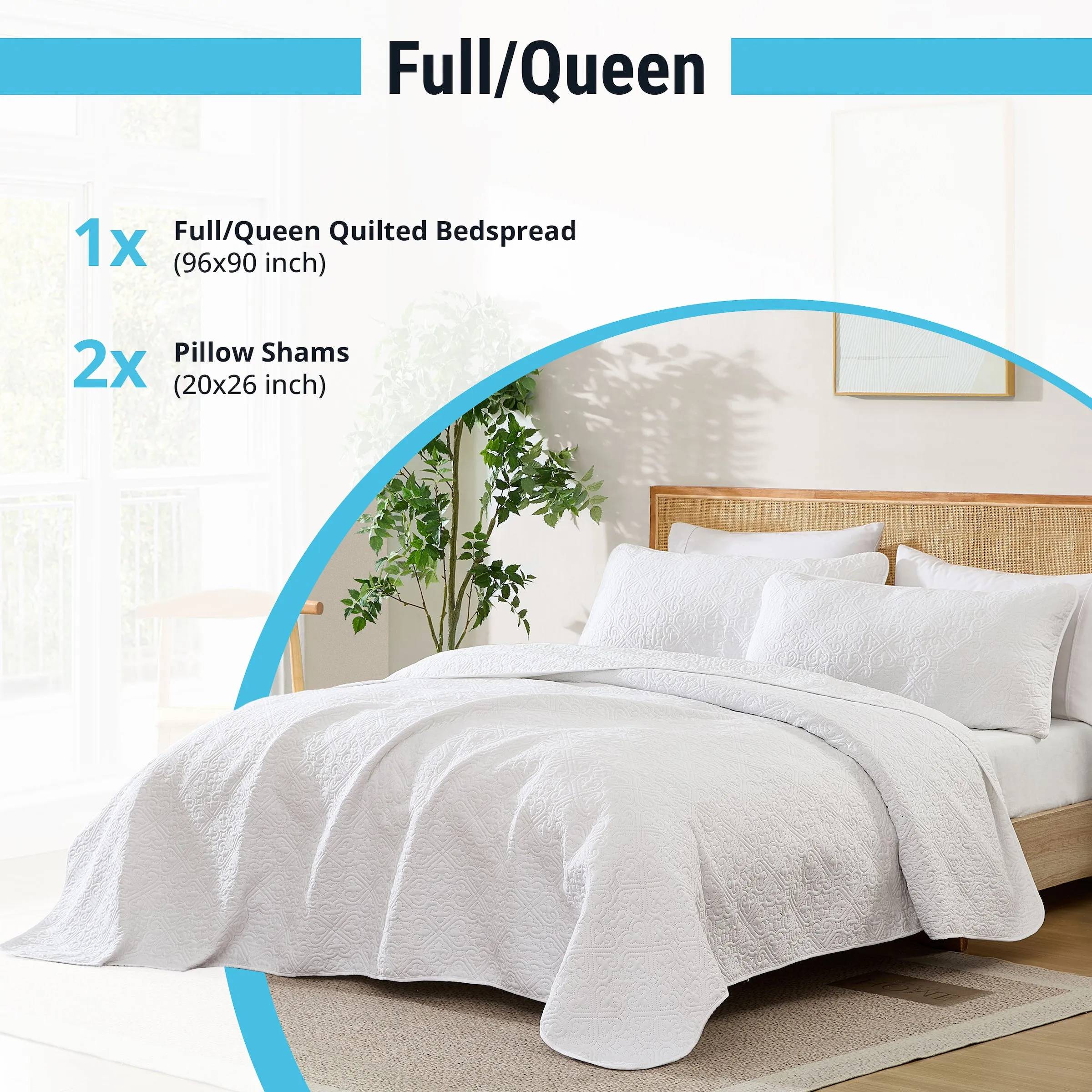 Lorenzo - 3 Piece Quilt Set, Lightweight Bedspread Coverlet Set