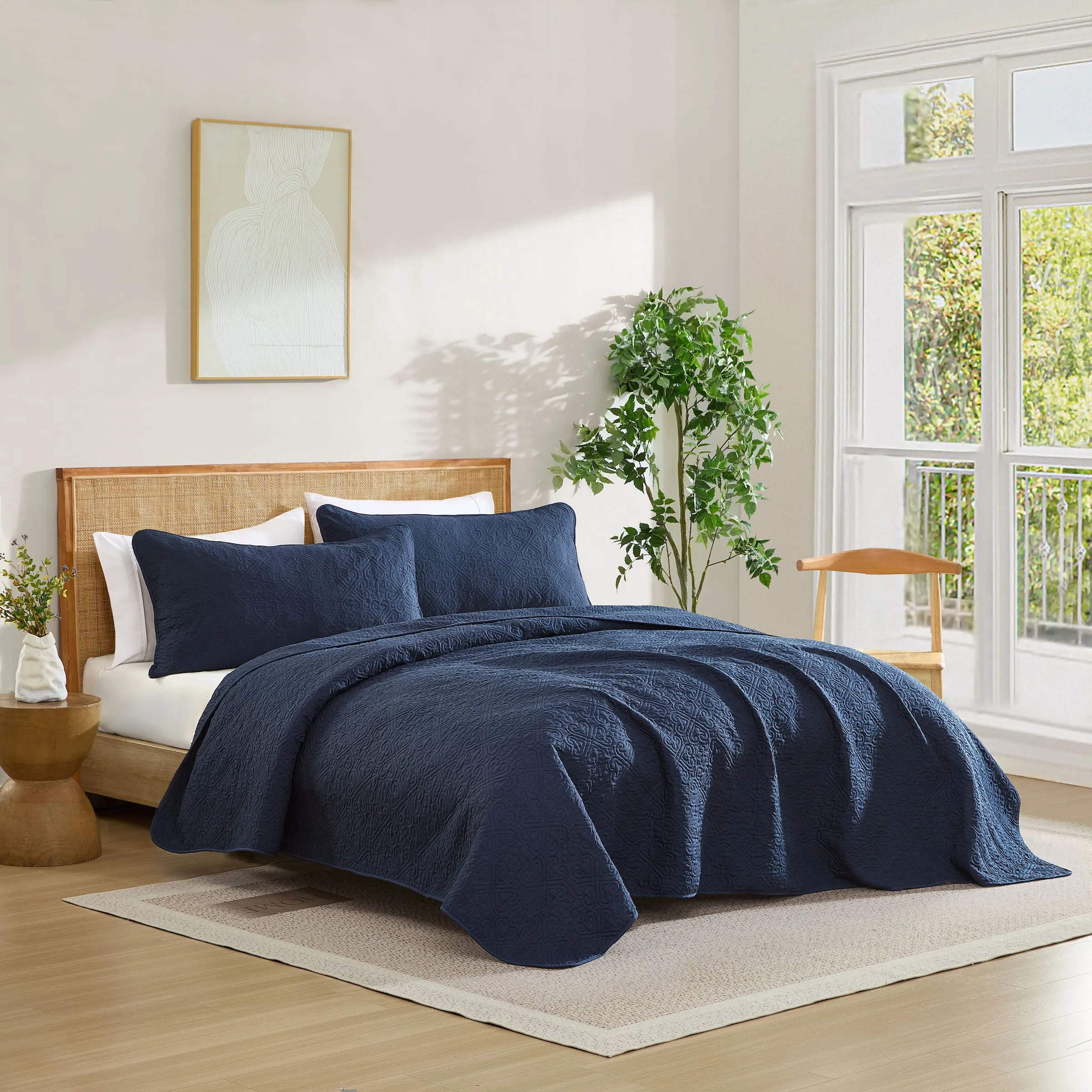 Lorenzo - 3 Piece Quilt Set, Lightweight Bedspread Coverlet Set