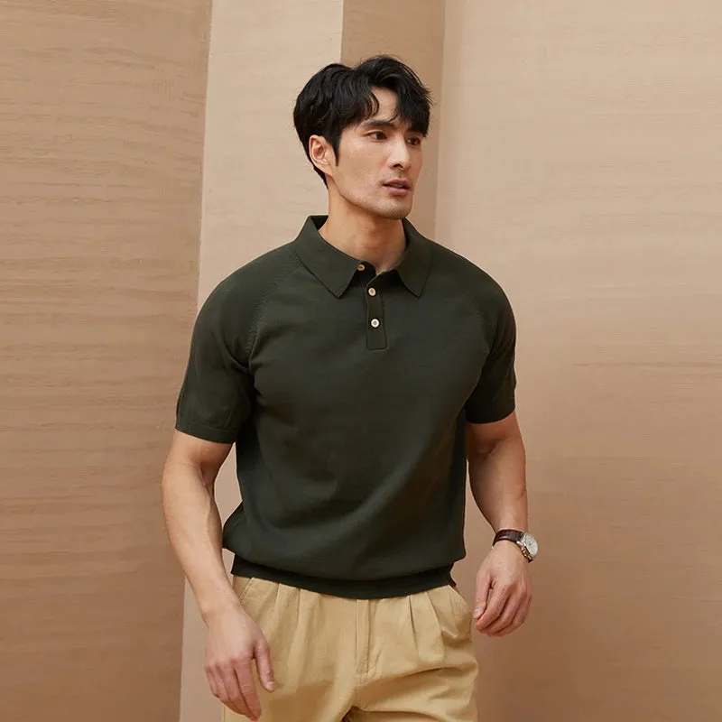 Luxury knitted polo t-shirt