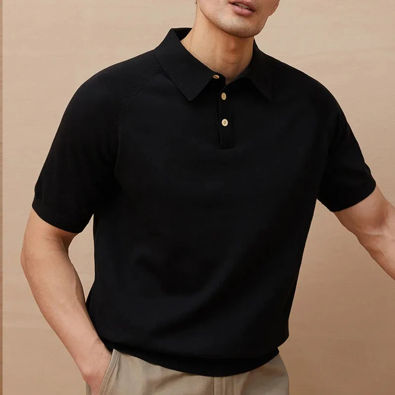 Luxury knitted polo t-shirt