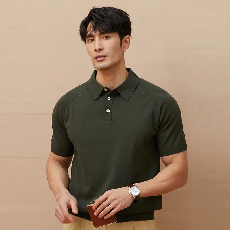 Luxury knitted polo t-shirt