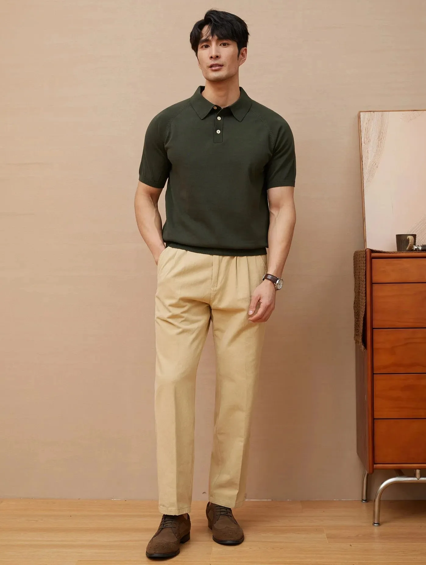Luxury knitted polo t-shirt