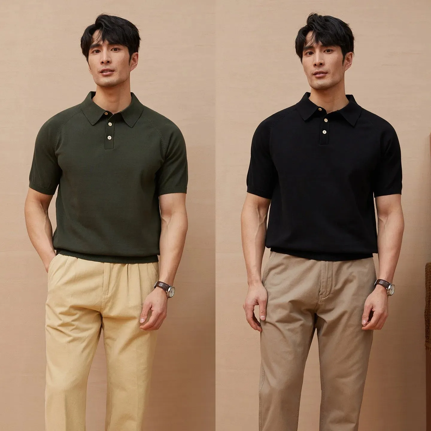 Luxury knitted polo t-shirt