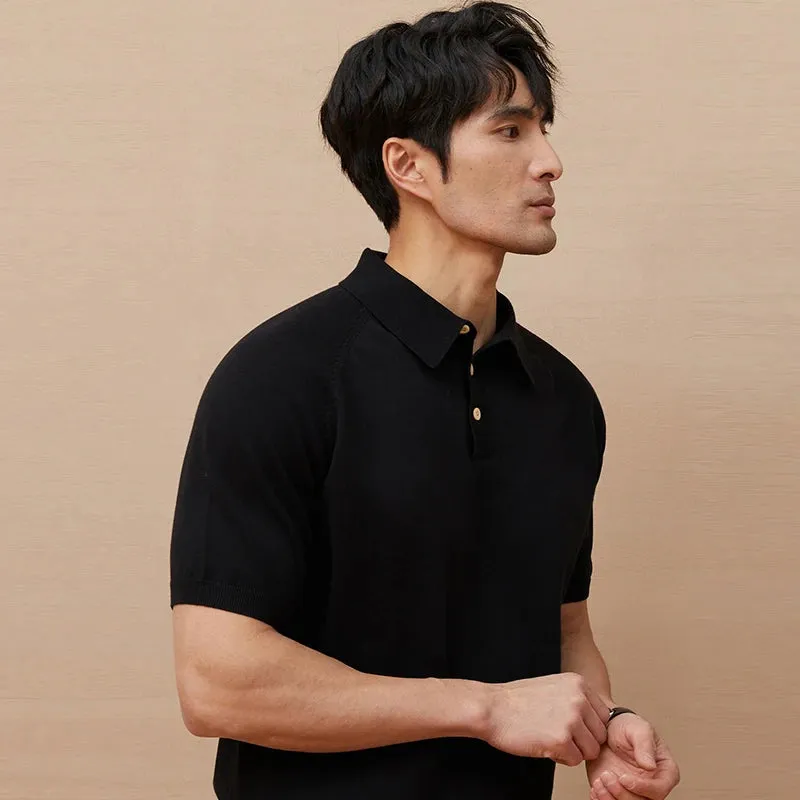 Luxury knitted polo t-shirt