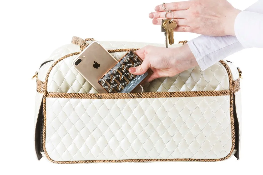 Marlee - Ivory Quilted With Snake