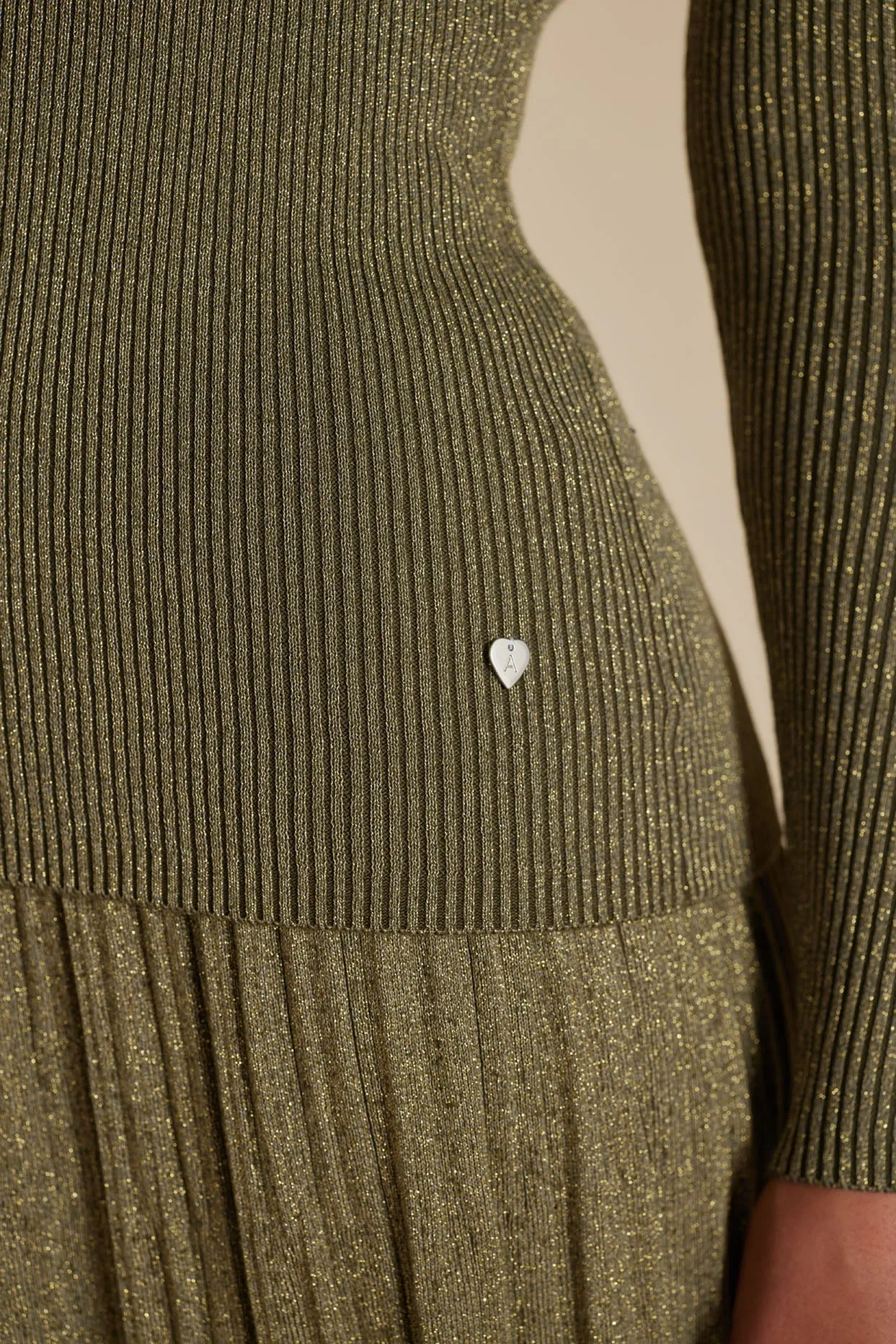 Marley Cotton Lurex Top in Olive