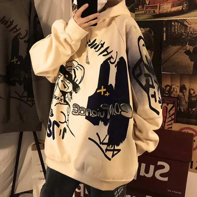 Men Hoodies Streetwear Winter Coat Fashion Loose Causal Hoodie Sweatshirt Hip Hop Casual Sweatshirts