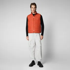 Men's  Adam Puffer Vest in Ginger Orange