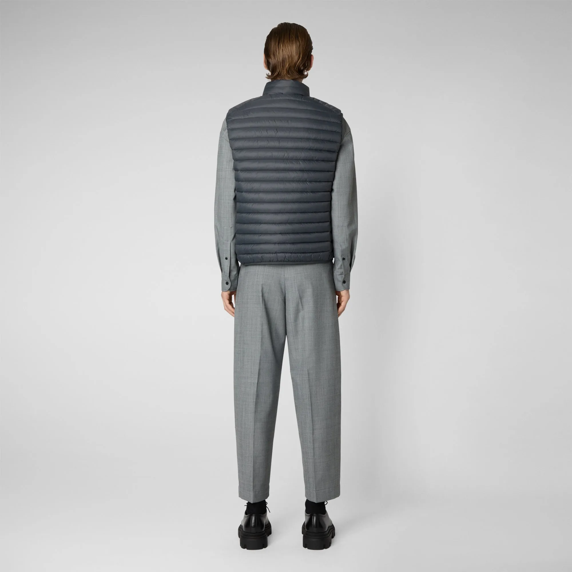 Men's Adam Puffer Vest in Storm Grey