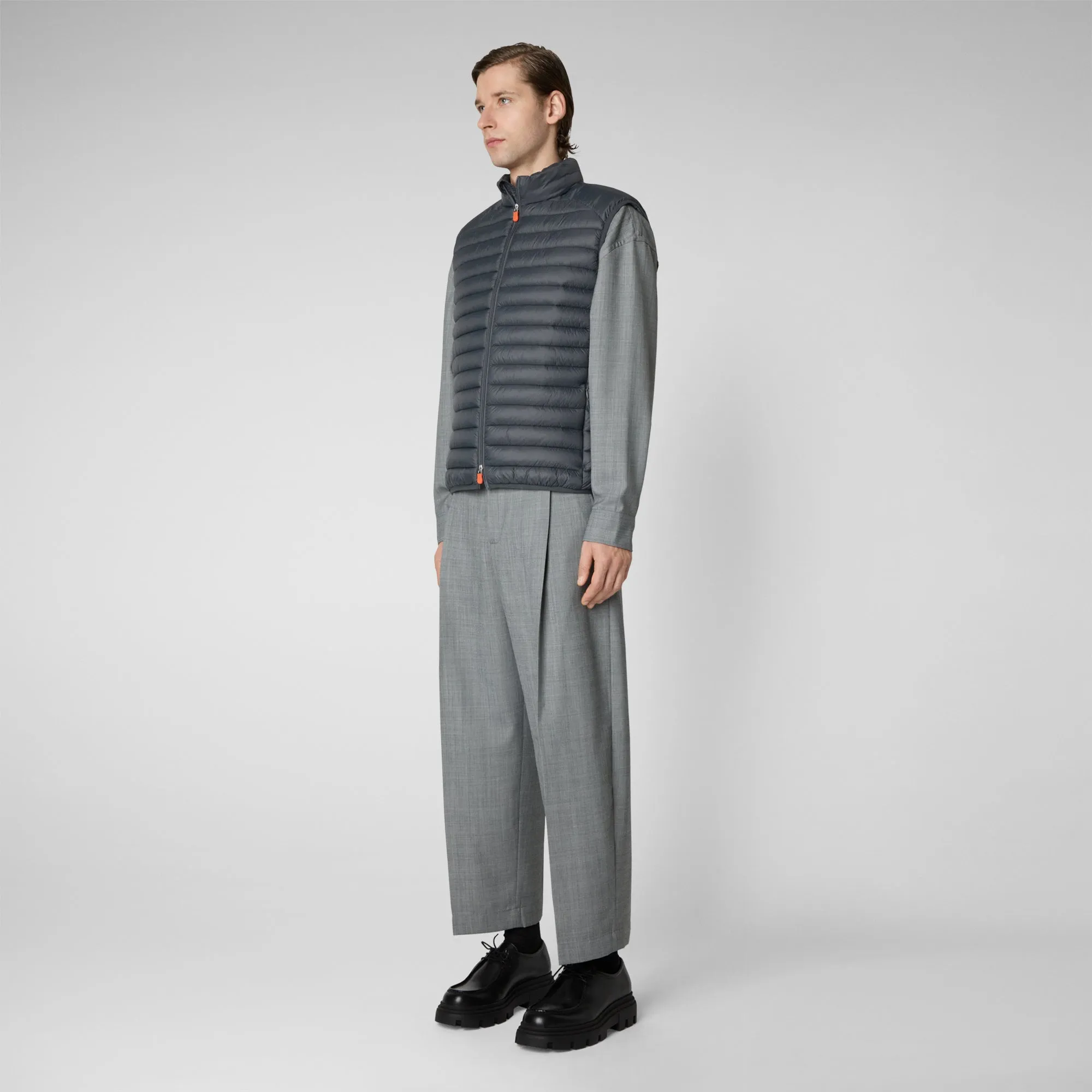 Men's Adam Puffer Vest in Storm Grey