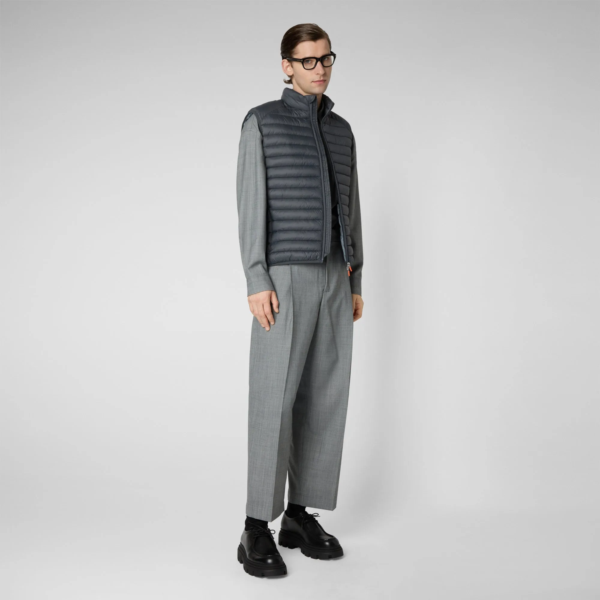 Men's Adam Puffer Vest in Storm Grey