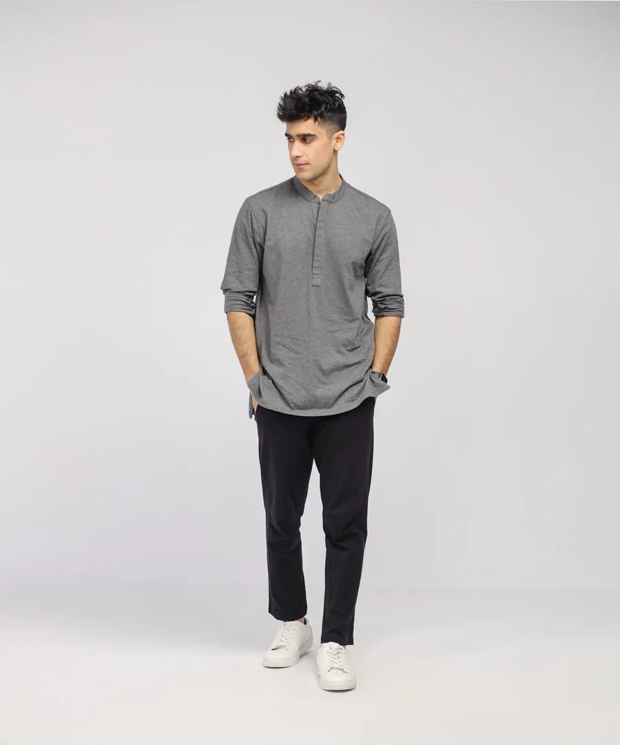 Men's Hidden Placket Tunic Shirt