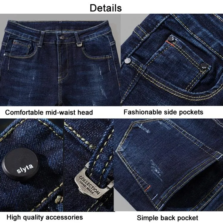 Men's Warm Slim Fit Chinos for Autumn and Winter