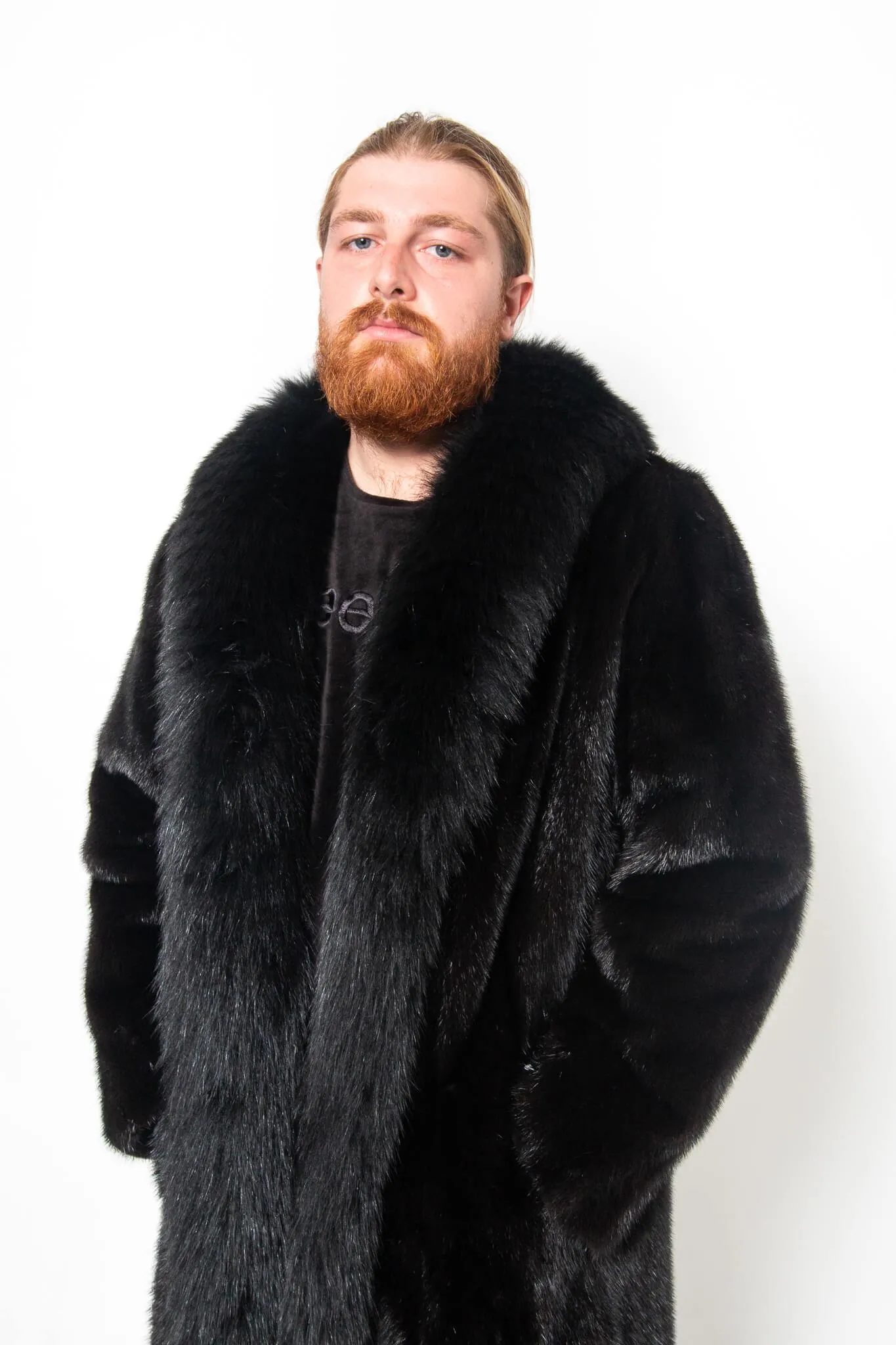 Mink Coat Unisex with Fox Collar BY ORDER ONLY