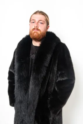 Mink Coat Unisex with Fox Collar BY ORDER ONLY