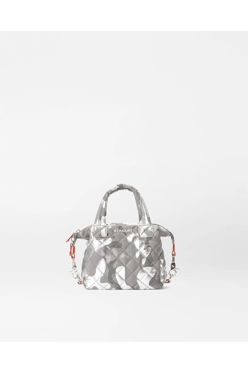 MZ Wallace Micro Sutton Quilted Bag 1109X2097 | Silver Metallic Camo