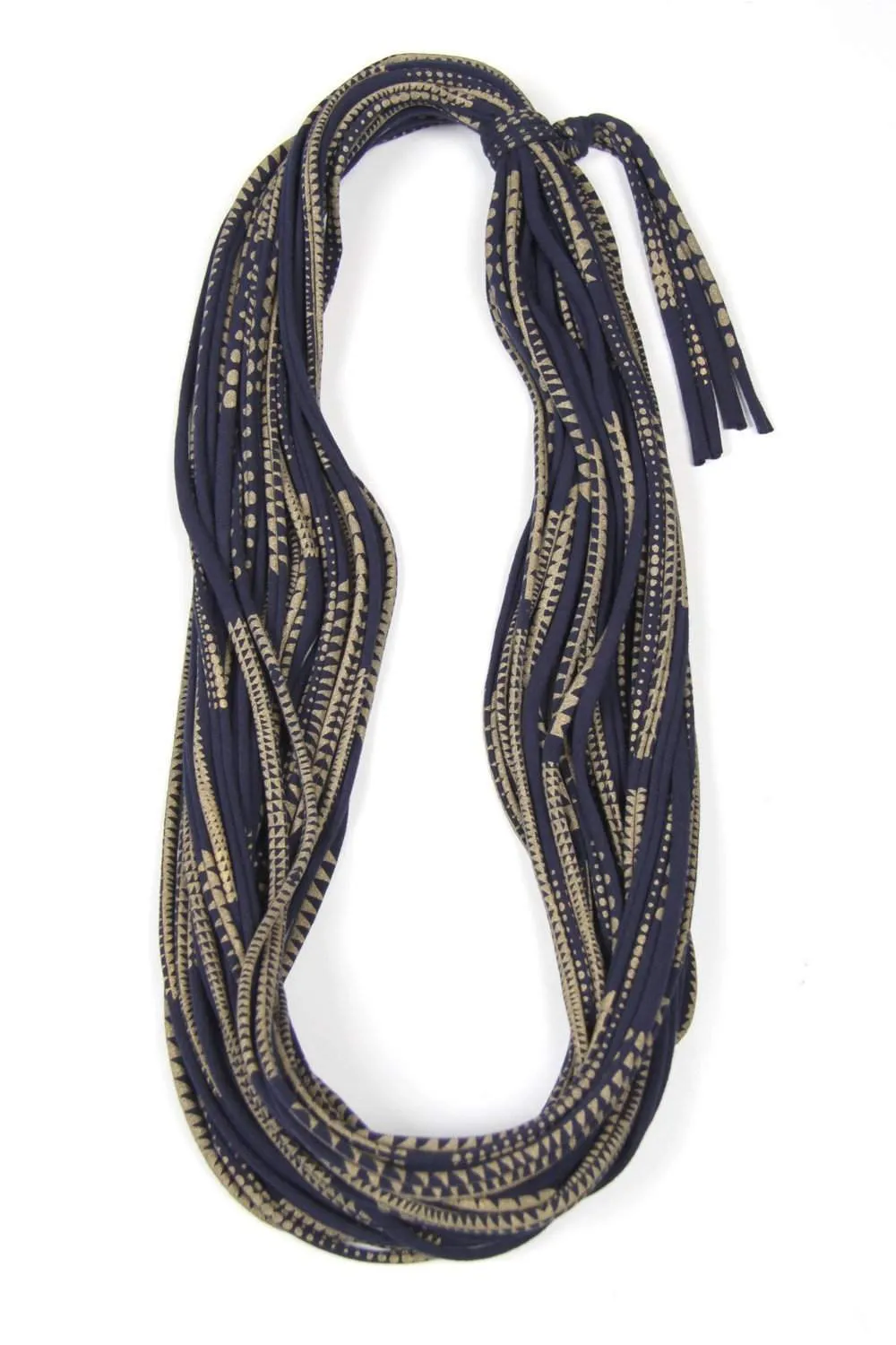 Necklush Cowl Scarf / Navy Blue & Gold / Unisex