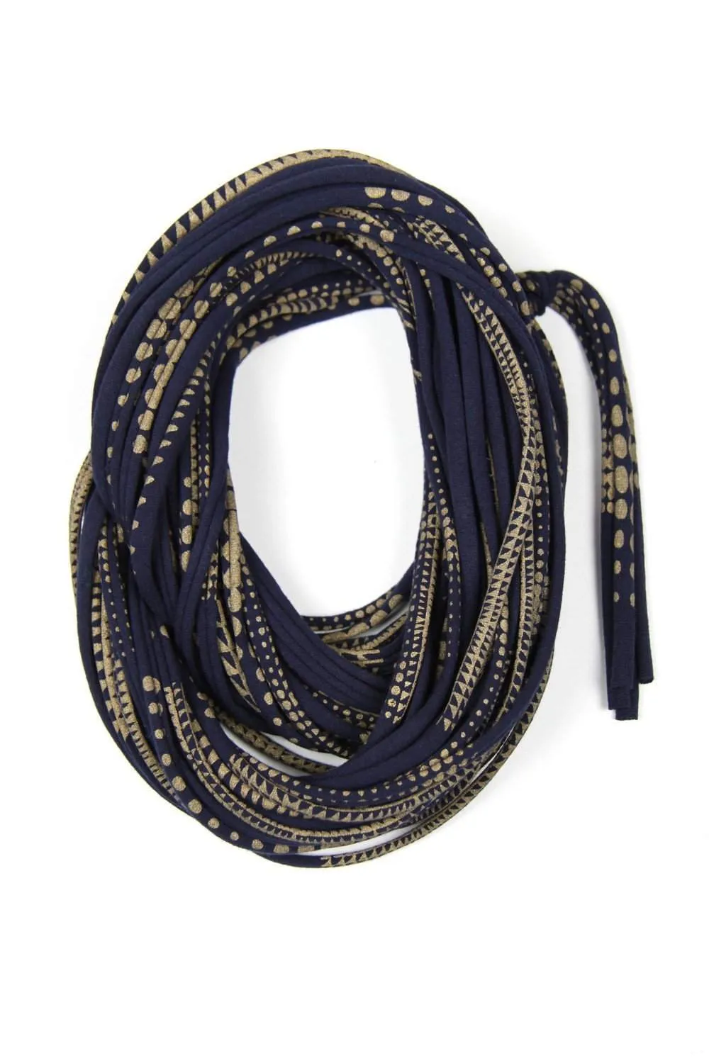 Necklush Cowl Scarf / Navy Blue & Gold / Unisex