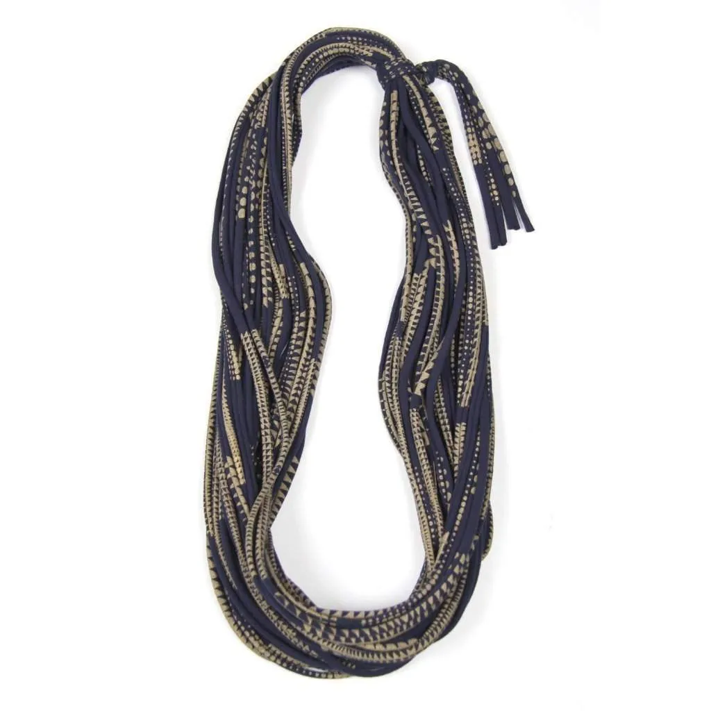 Necklush Cowl Scarf / Navy Blue & Gold / Unisex